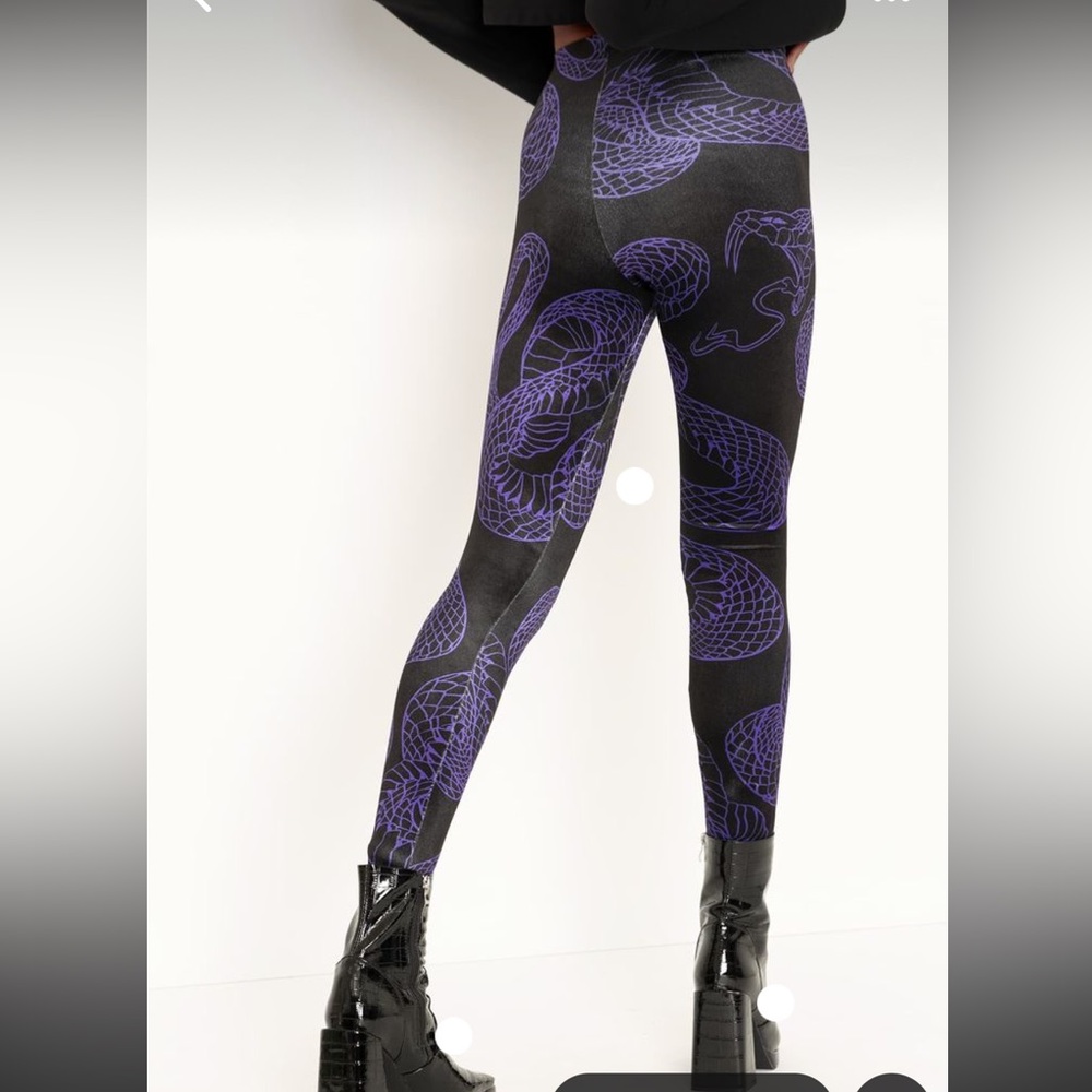 Blackmilk venomous purple velvet leggings